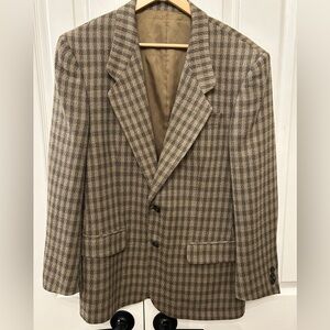 Rimeris Studio Olive/Grey Checkered Plaid Wool Sport Coat | Size 38 | 100% Wool